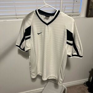 Vintage Nike Team Soccer Jersey Shirt White Black 90s Y2K Made In Thailand